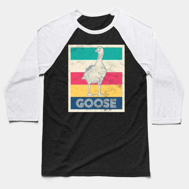 Vintage Goose Baseball T-Shirt by voidea